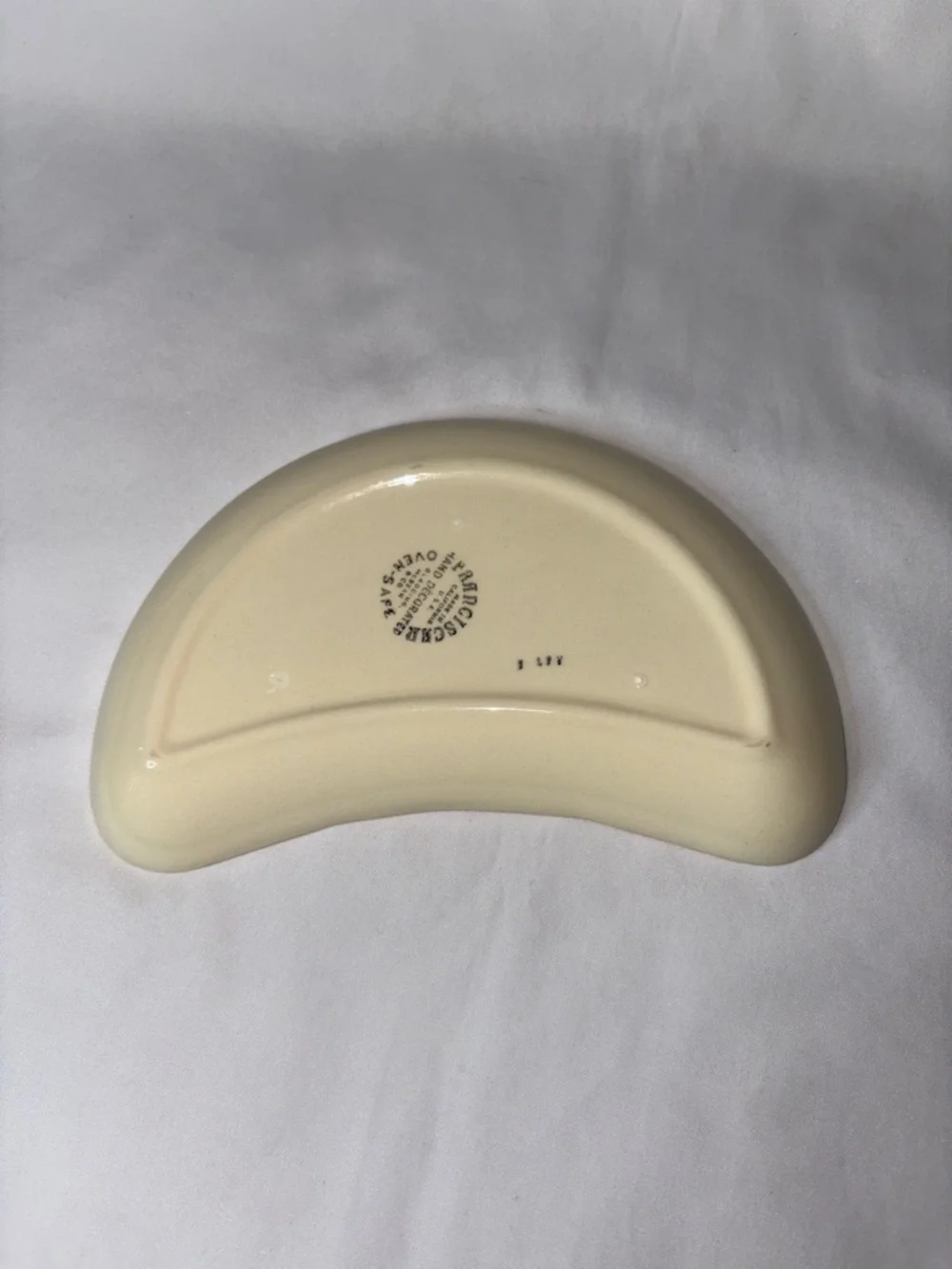 Franciscan Apple Half Moon Plates Set of 4 Vintage Hand Painted USA Dishes - Picture 5 of 9